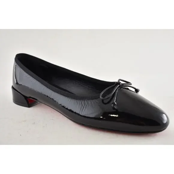 Christian Louboutin Sweetie Jane Flat Black Patent Leather Ballet Ballerina 42 - Picture 5 of 14